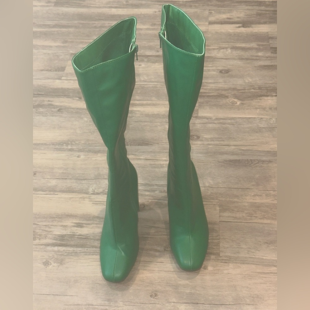 PLT Green Knee High Boots NWOT